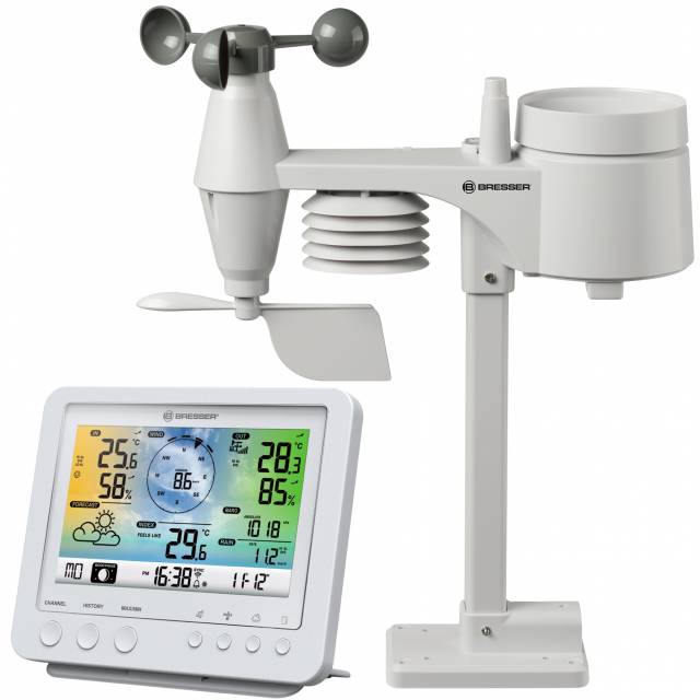 BRESSER WIFI barvni vremenski center 5v1 profi senzor bela