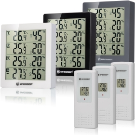 BRESSER Thermo-Hygrometer Quadro s 4 neodvisnimi merilnimi mesti